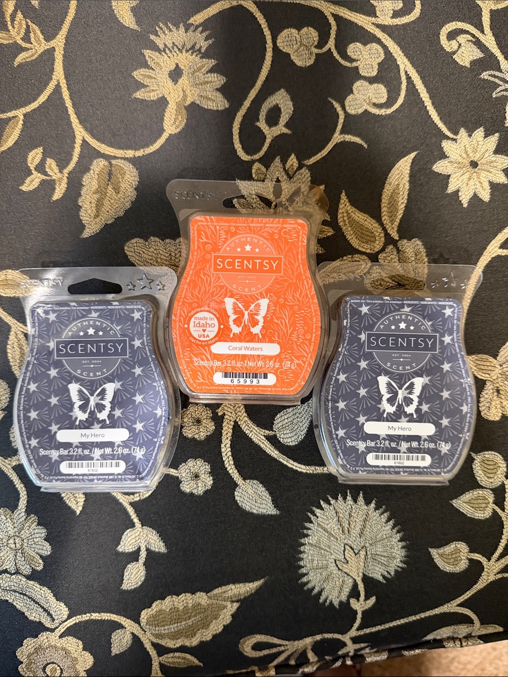 Scentsy Wax Bar 3-Pack - Coral Waters & My Hero (Orange & Purple)